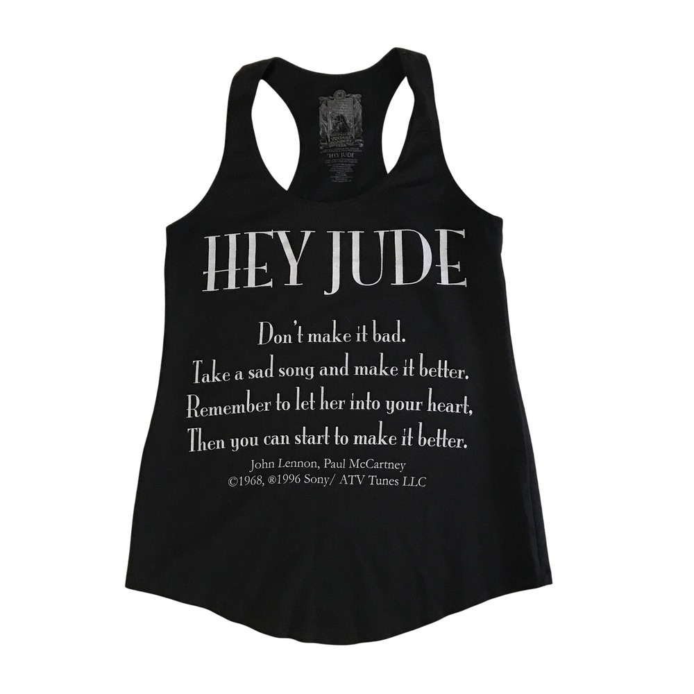 Hey Jude The Beatles Lyric Tank Top Black Medium